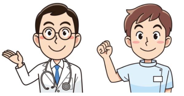 男性の医者と介護士